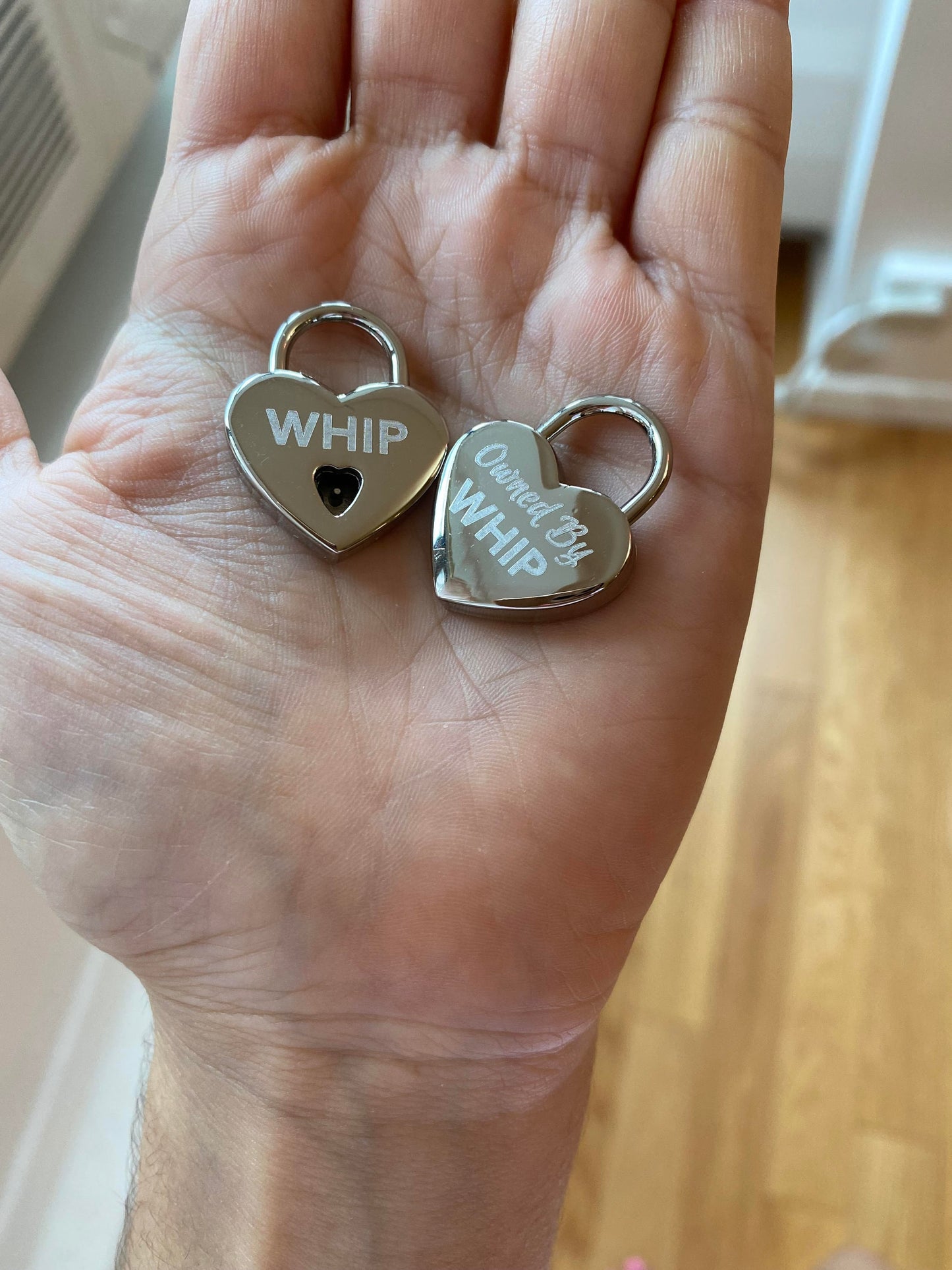 Engraved "Owned By Whip" Chastity Lock